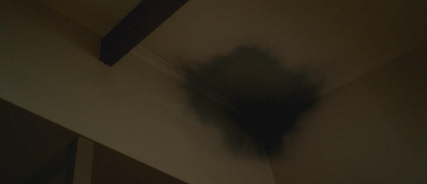 There's a spooky black spot on the ceiling of the house that Lucy's staying in "Lost Gully Road." (Screen capture from DVD by reviewer Ben Nagy).